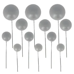 Décors à piquer de 12 boules argentées