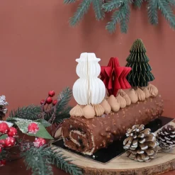 Décors à piquer en papier nid d'abeille, 3 décors thème noël