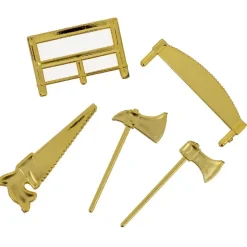 Décors à piquer "Haches et scies dorées" x 5