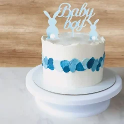 Décors sur pique bleus Baby Boy lapins