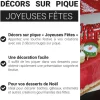 Décors sur pique "Joyeuses Fêtes" rouges (x2)
