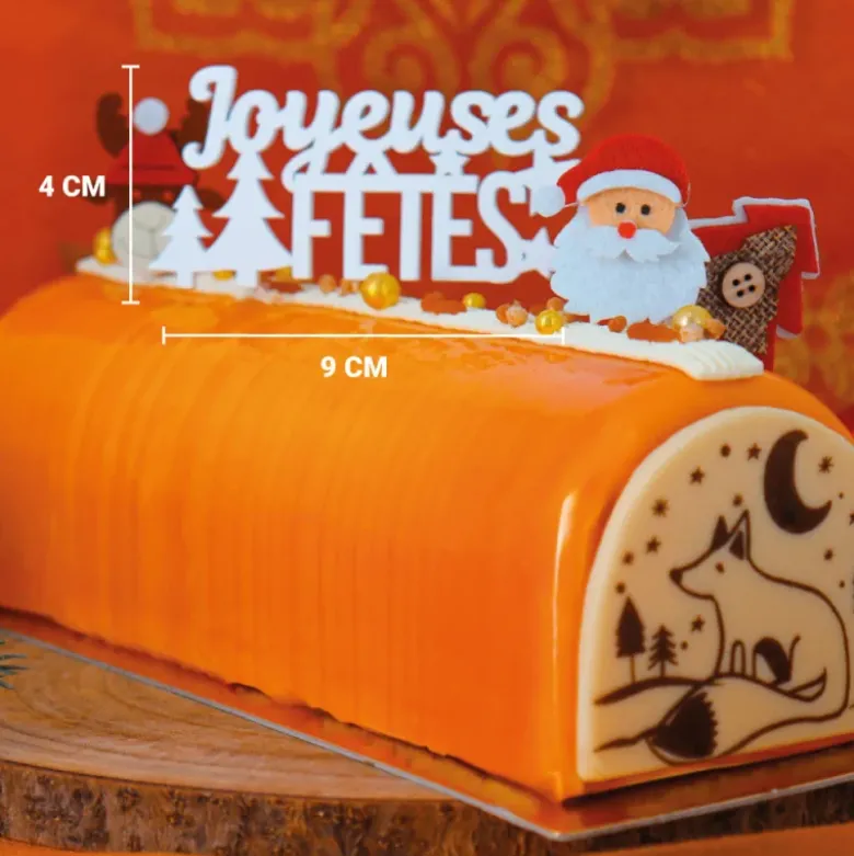 Décors sur pique "Joyeuses Fêtes" blancs (x2)