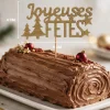 Décors sur pique "Joyeuses Fêtes" dorés (x2)
