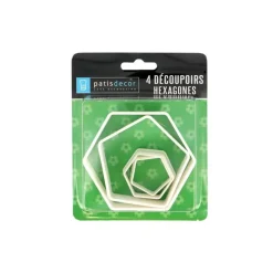 Découpoirs Hexagones assortis (x4)