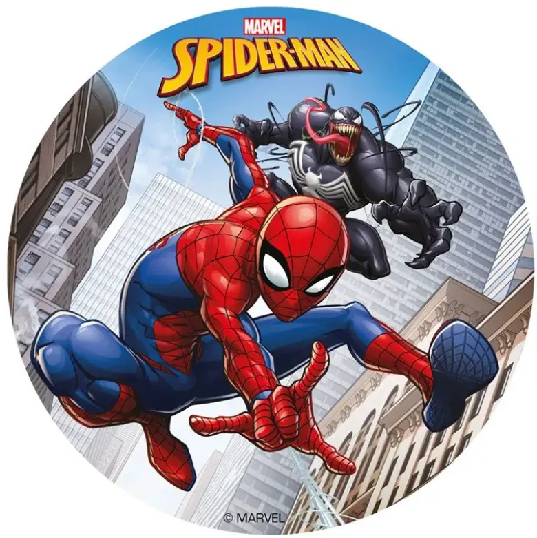 Disque gâteau en azyme Spiderman 15,5 cm