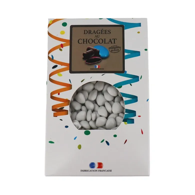 Dragées chocolat mini cœurs blancs 500g