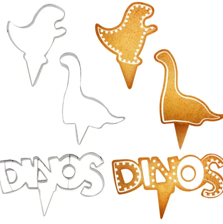 Emporte-pièces cake toppers thème dinosaures (lot de 3)