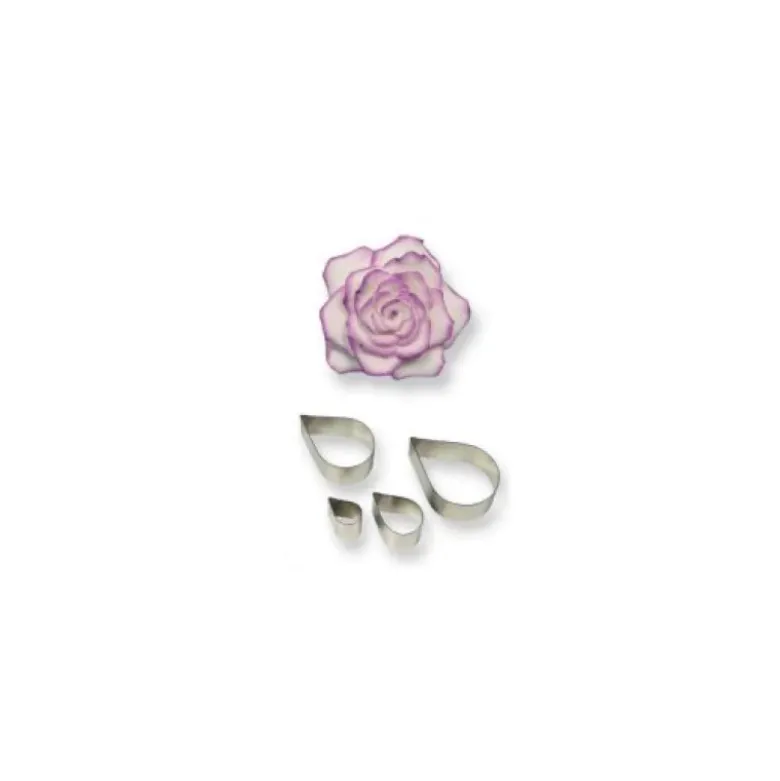 Emporte-pièces inox pétales de roses PME (x 4)