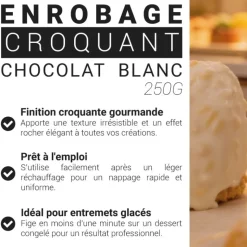 Enrobage croquant goût chocolat blanc - 250 g