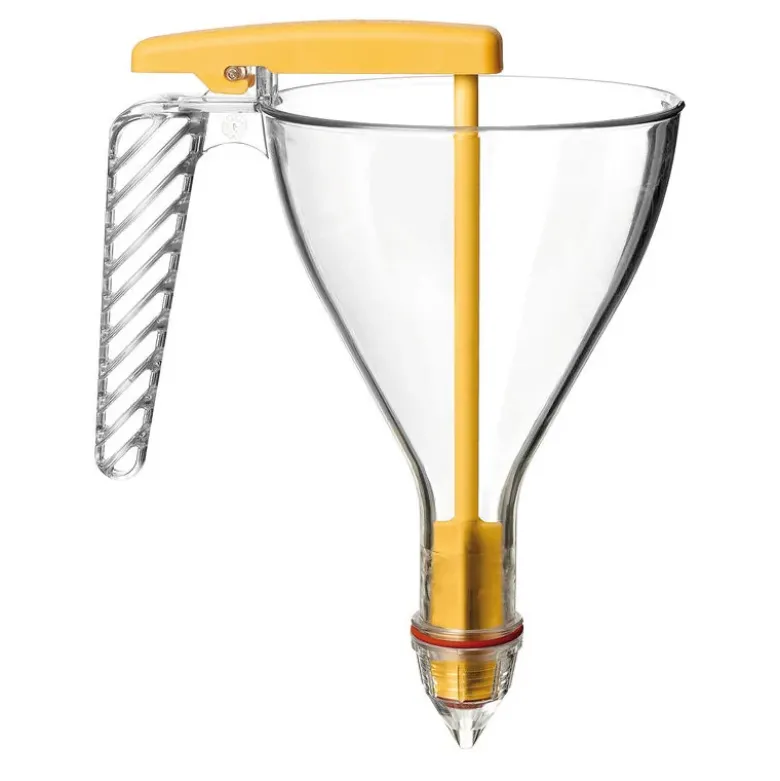 entonnoir gradué à piston copolyester transparent avec support et 1 douille - 0.75 L
