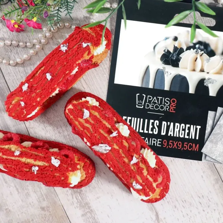 Feuilles d'argent alimentaire (x10)