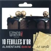 Feuilles d'or alimentaire 8 x 8cm 22 carats (x10)