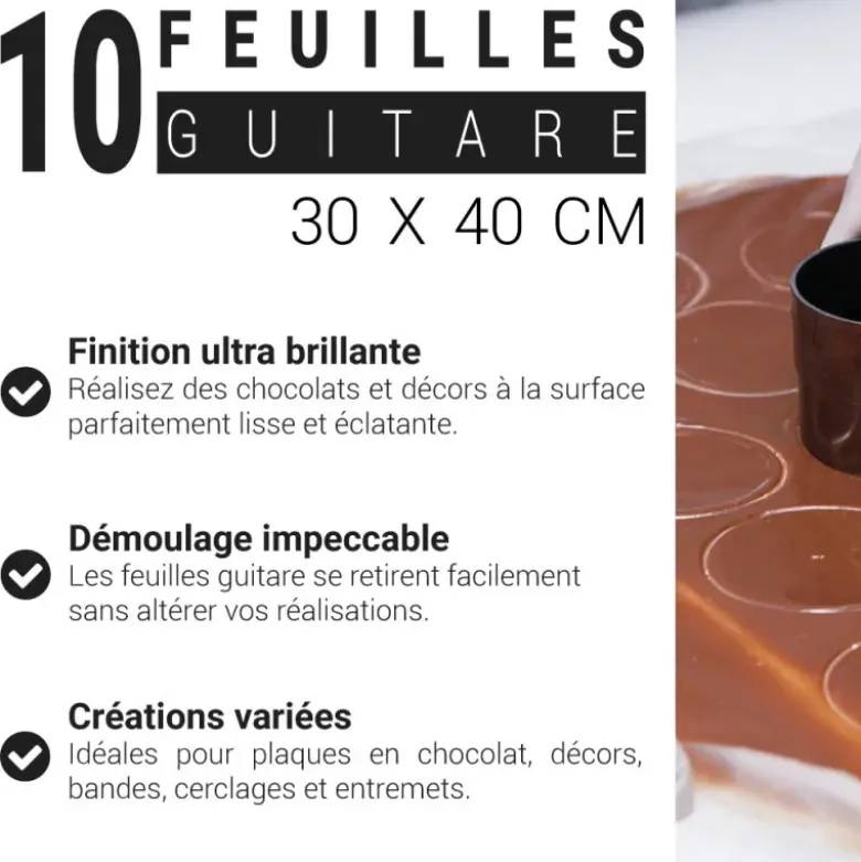 Feuilles guitare 30 x 40 cm (x10)