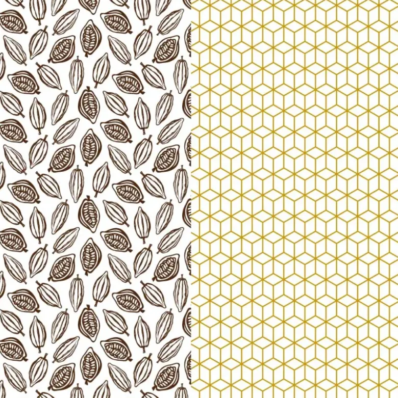 Feuilles transfert cabosses et géométrie assorties (x4)