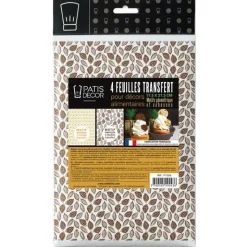 Feuilles transfert cabosses et géométrie assorties (x4)