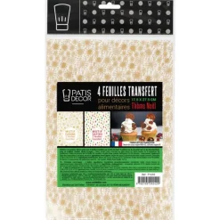 Feuilles transfert Noël assorties (x4)