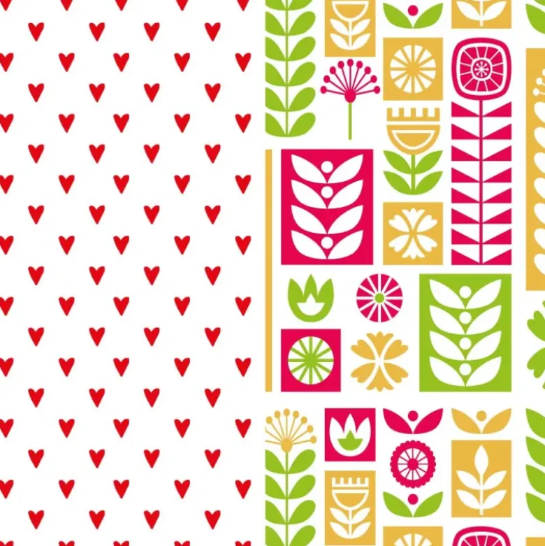Feuilles transfert Scandinave et Coeurs assorties (x4) - DDM 06/26