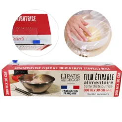 Film étirable alimentaire avec réglette de coupe de Qualité Supérieure 300 x 0,30 m