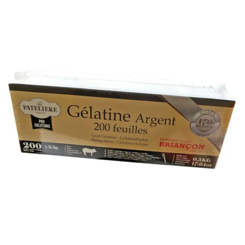 Gélatine porcine 200 feuilles 170 blooms 500 g