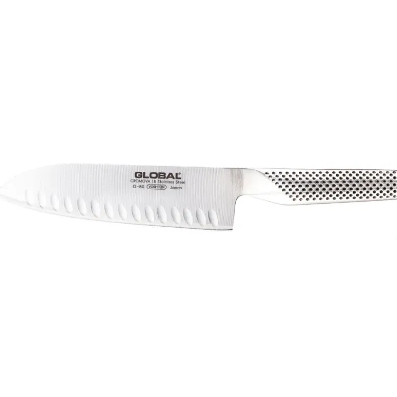 Global série G couteau santoku G80 alvéolé 18 cm