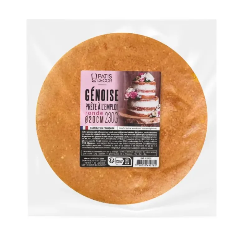 Génoise nature ronde 20 cm