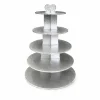 Grand présentoir cupcakes argent rond - hauteur 55 cm