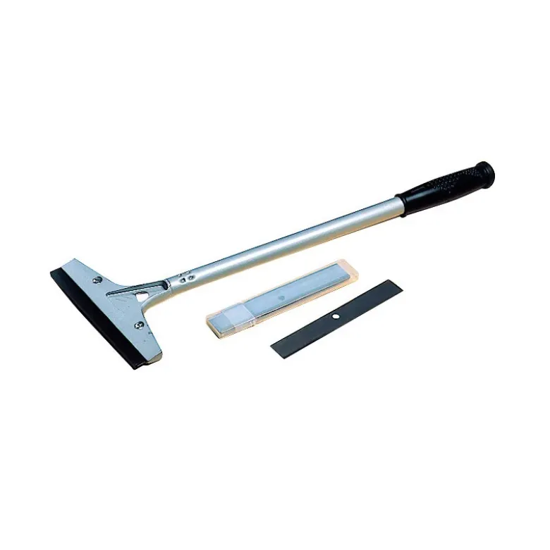 grattoir à manche 5 lames inox de 15 cm manche 40 cm