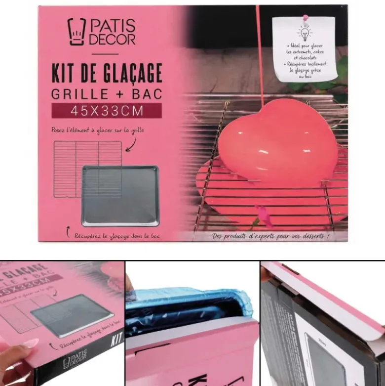 Kit de glaçage grille + bac 45 x 33 cm