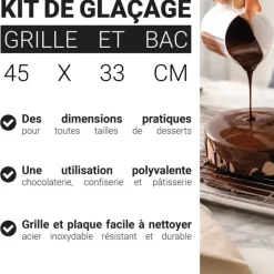 Kit de glaçage grille + bac 45 x 33 cm