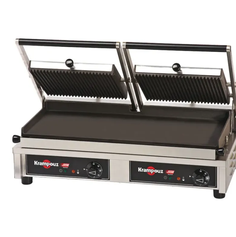 Krampouz grill fonte rainurée amovible double 3,76 KW
