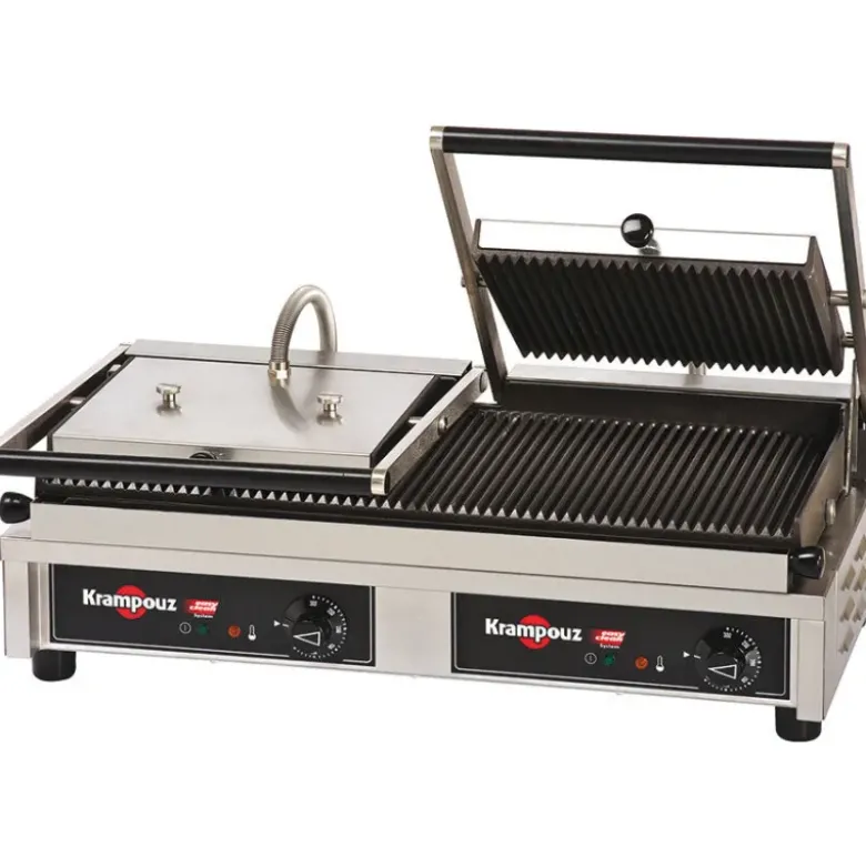 Krampouz grill fonte rainurée amovible double 3,76 KW