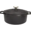 Le Chasseur cocotte ronde avec couvercle noire 16 cm
