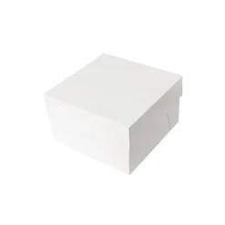 Lot de 10 boîtes à gâteaux carrées blanches - Hauteur 20 cm