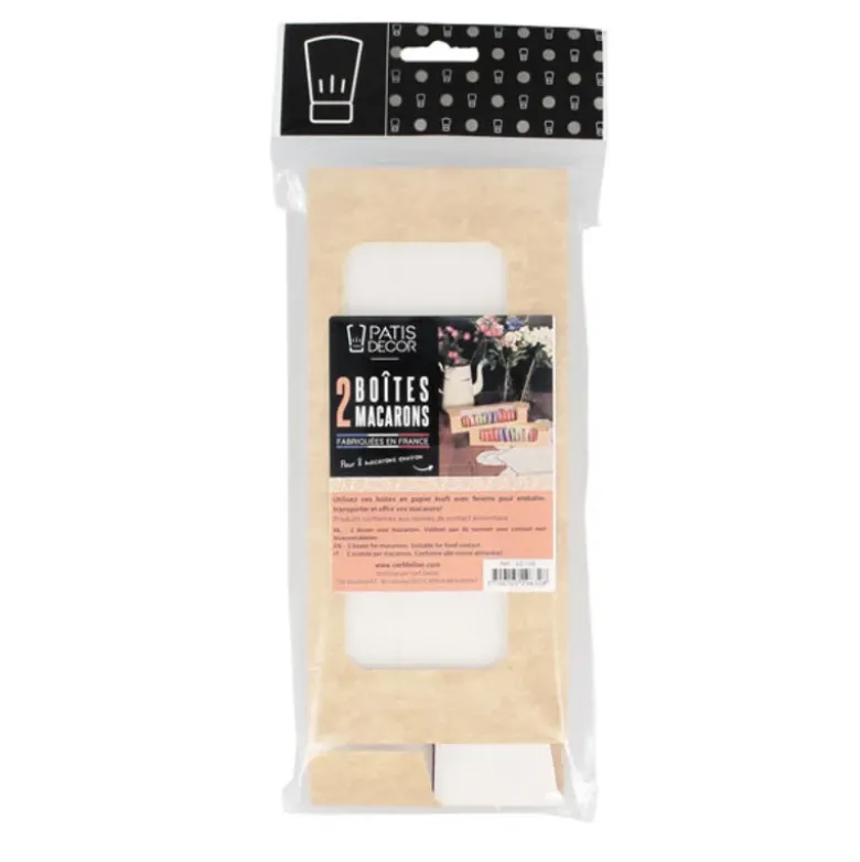 Lot de 2 boîtes pour 8 macarons en kraft