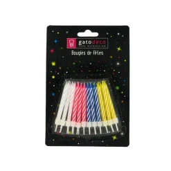 Lot de 24 bougies assorties - Hauteur 6 cm