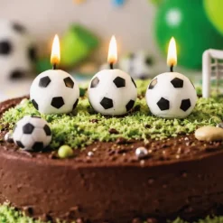 Lot de 6 bougies ballons de football