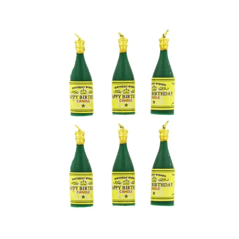 Lot de 6 bougies bouteilles de champagne