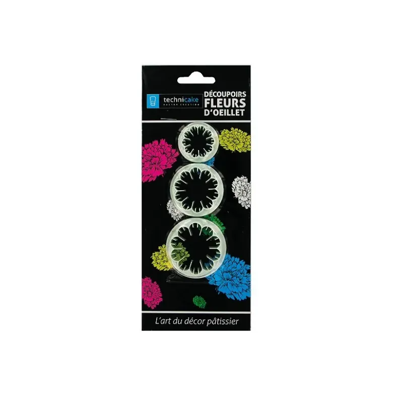 Lot de 3 découpoirs fleur d’œillet