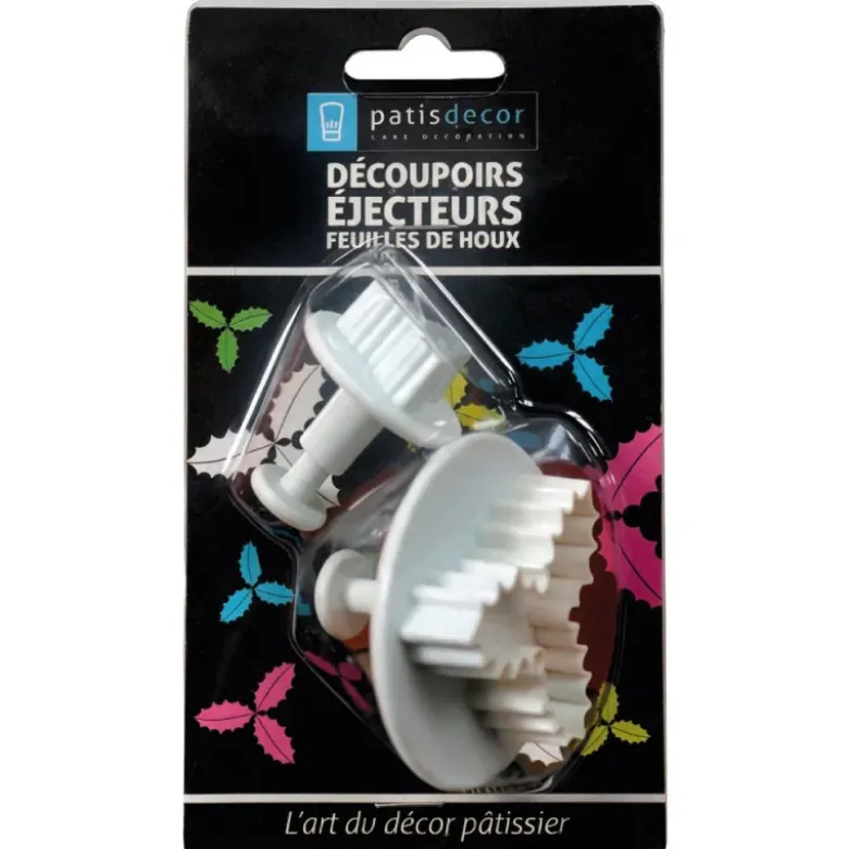 Lot de 2 découpoirs éjecteurs Feuilles de houx