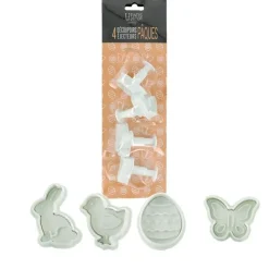 Lot de 4 découpoirs éjecteurs thème Pâques