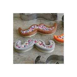 Lot de 3 emporte-pièces moustaches en inox