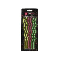 Lot de 6 longues bougies zig-zag