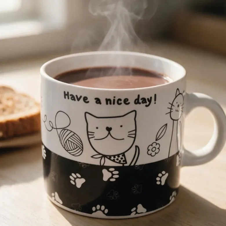 Lot de 4 tasses assorties thème "Chats et Chiens"