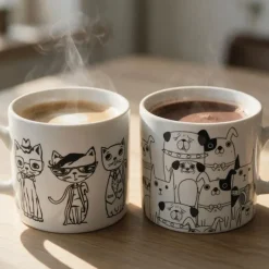 Lot de 4 tasses assorties thème