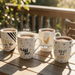 Lot de 4 tasses assorties thème