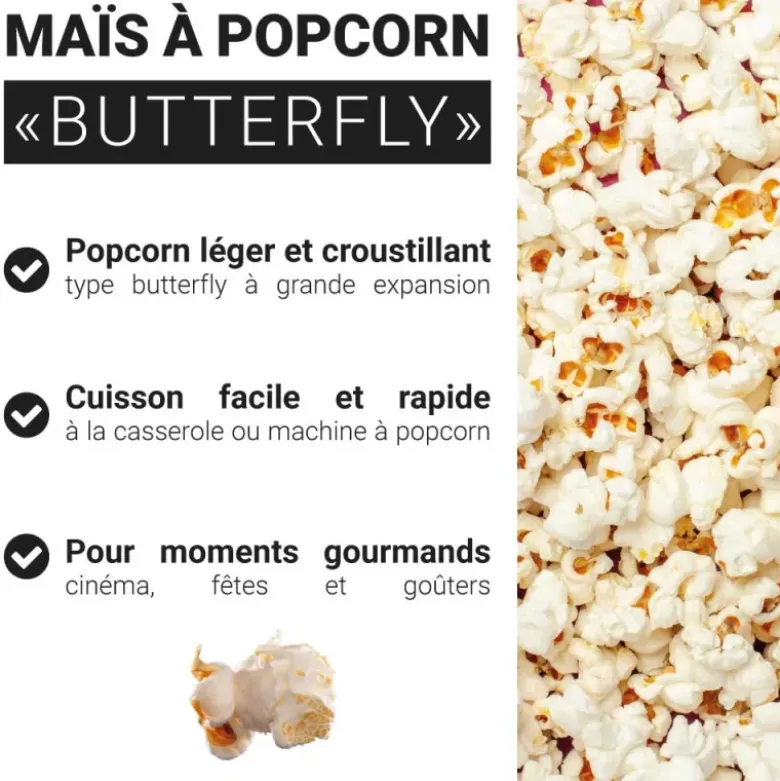 Maïs à popcorn type Butterfly 350 g