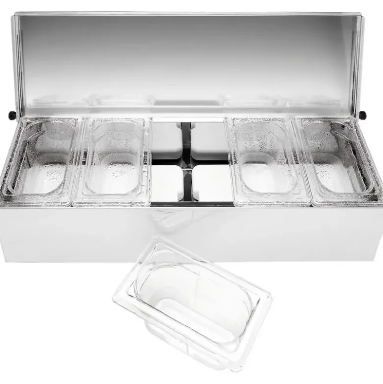 Matfer condibox avec 5 bacs GN 1/9 cristal