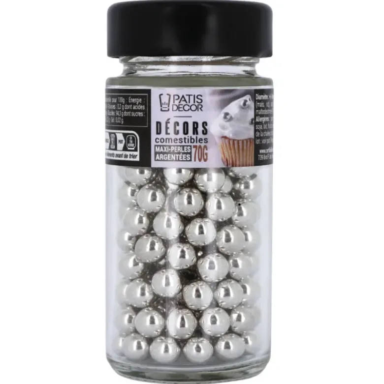 Maxi perlesargentées comestibles Ø 8 mm 70 g