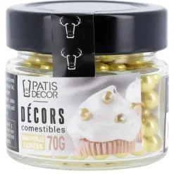 Maxi perles dorées comestibles Ø 8 mm 70 g