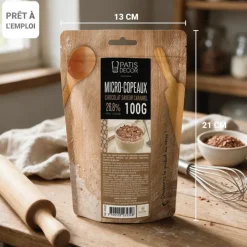 Micro-copeaux de chocolat au lait caramel - 26,8% de cacao - 100g